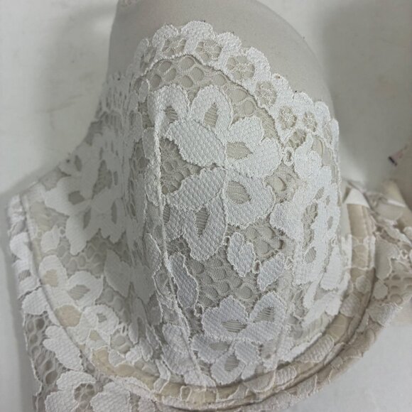 Body By Victoria Lined Demi Lace Trim Bra 34DD Elegant Everyday - Picture 3 of 9